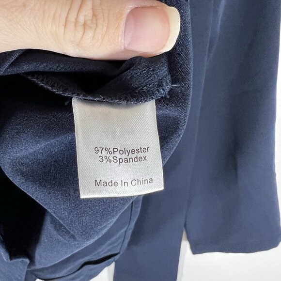 Tuckernuck NEW Navy Faye Preppy Bow Ruffle‎ Collar 3/4 Sleeve Blouse Size Large - Picture 9 of 10